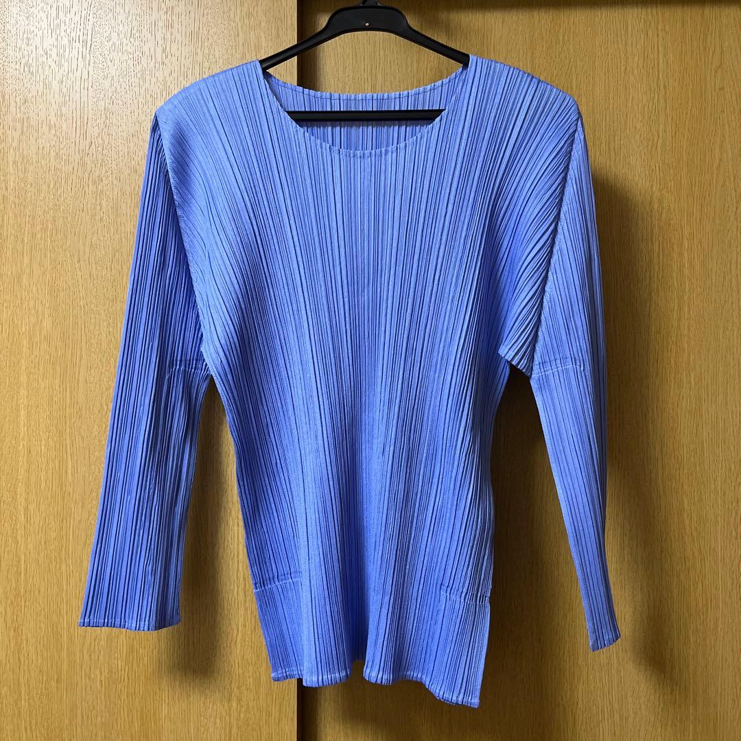 PLEATS PLEASE(プリーツプリーズ) ロングTシャツ ブルー サイズ3