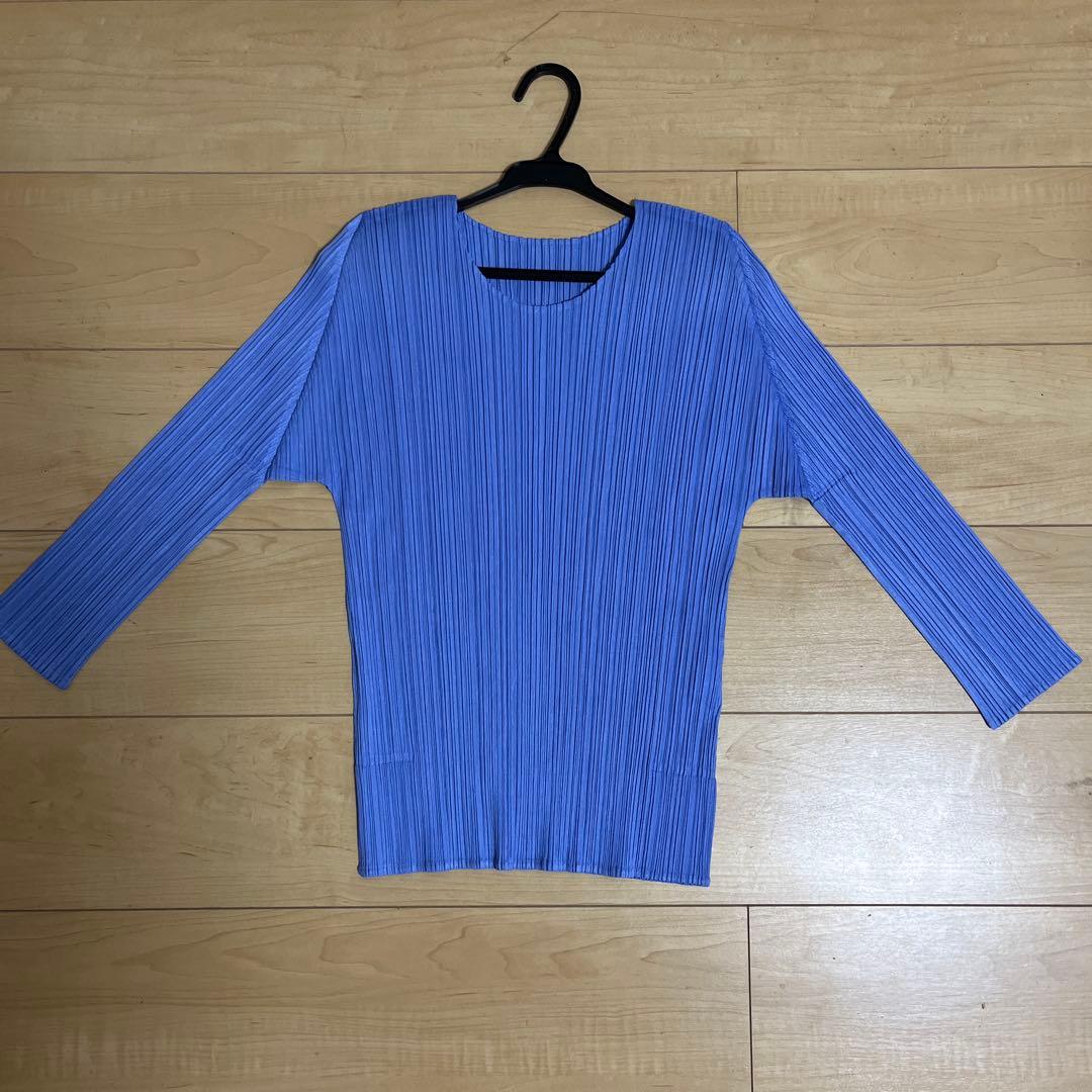 PLEATS PLEASE(プリーツプリーズ) ロングTシャツ ブルー サイズ3