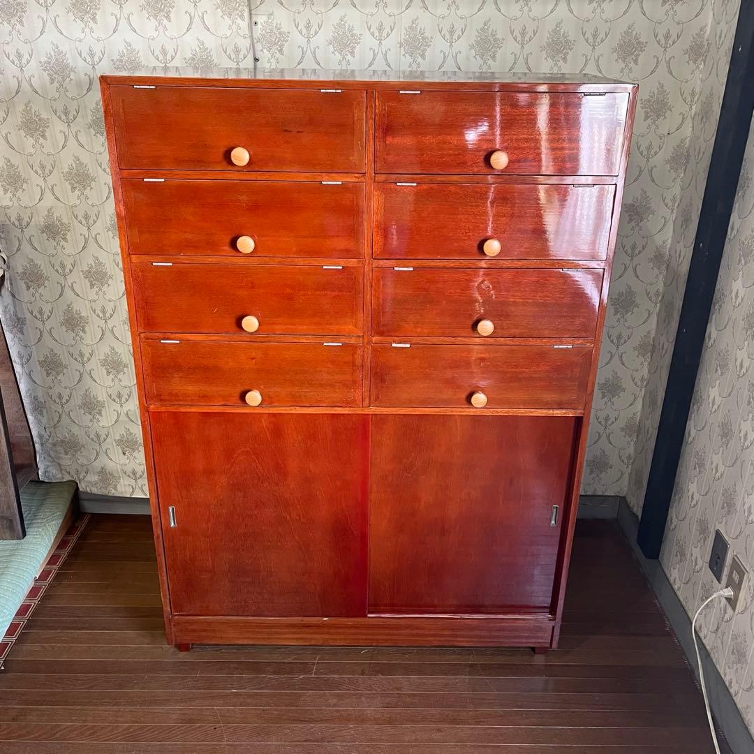 【アンティーク】木製 パタパタ下駄箱 靴箱 シューズボックス 収納棚 古民家