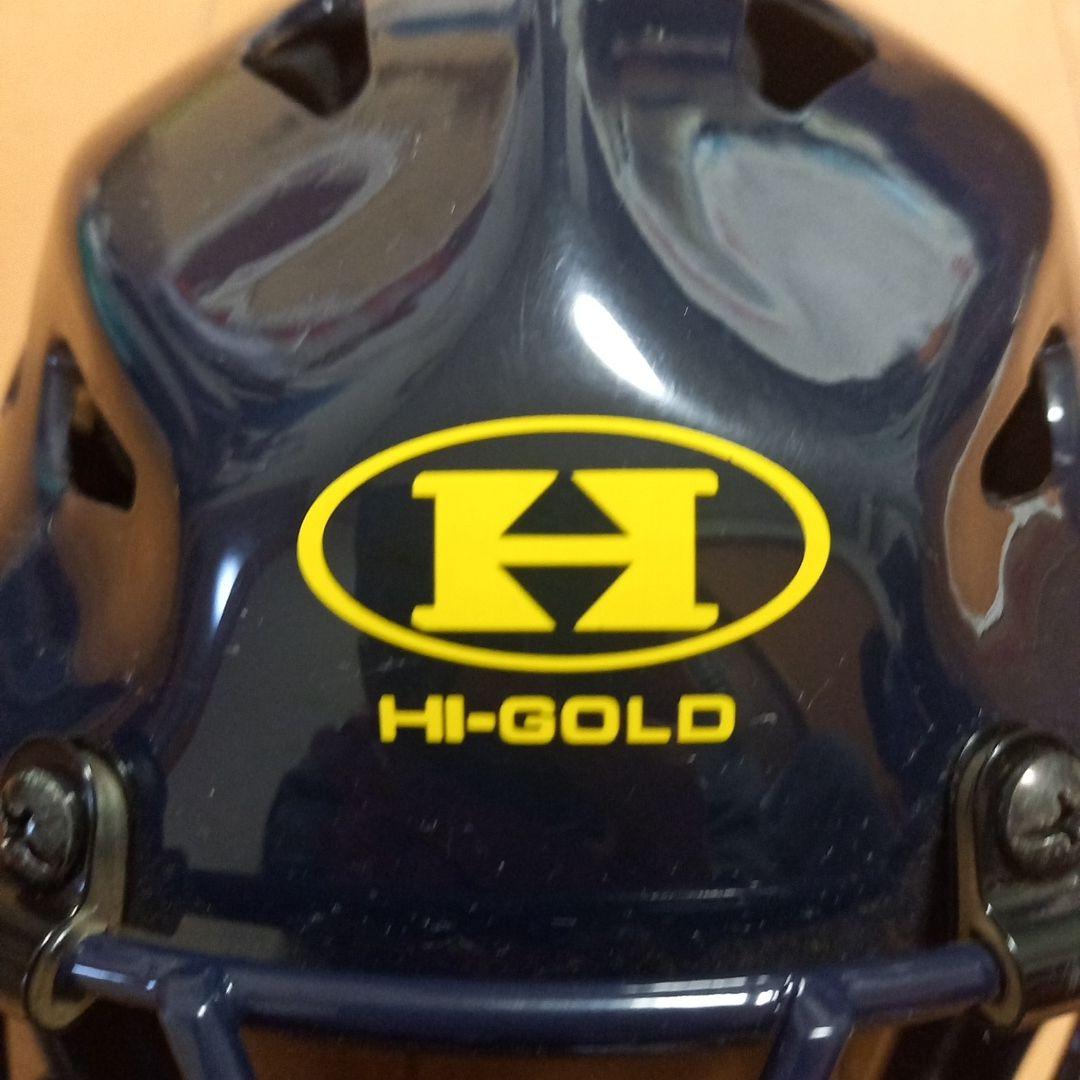 美品 HI-GOLD キャッチャーマスク ネイビー ホッケー型
