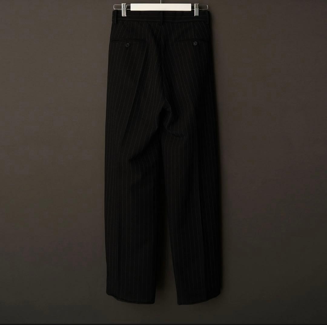 SHIKITARI WIDE STRIPE SLACKS スラックス ブラック
