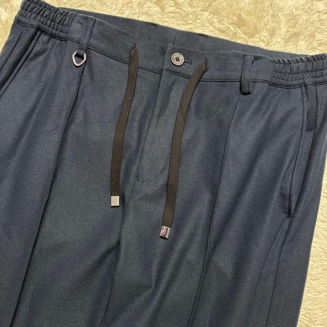 【美品】アウール マルペンサ パンツ 永久クリース ドローコード ネイビー XL