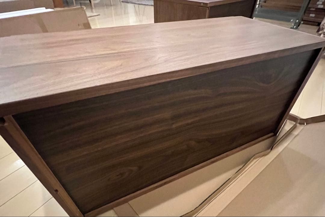 スチールユニットシェルフ用 ボックス 引出し2段 ウォールナット材突板　無印良品