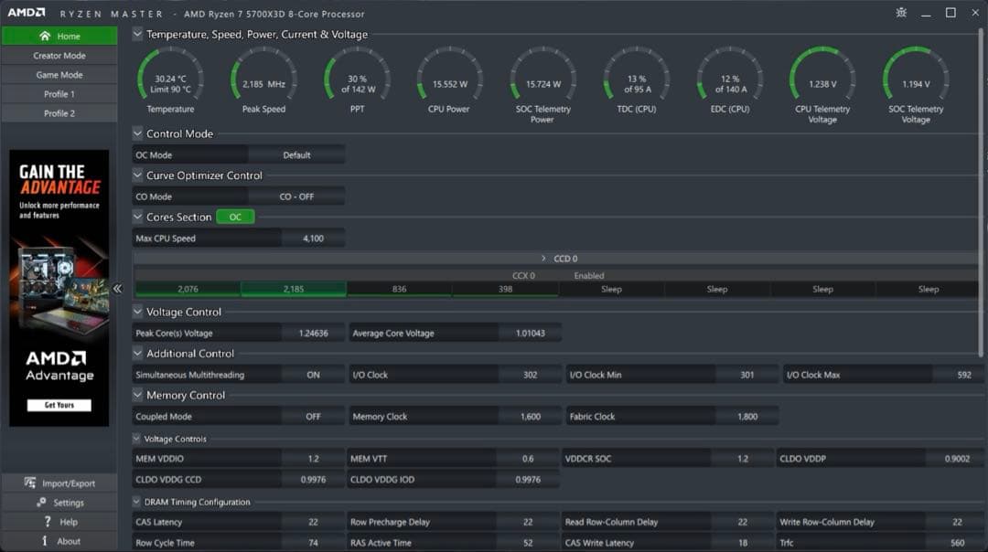 自作ゲーミングpc ryzen7 5700x3D rx6600xt