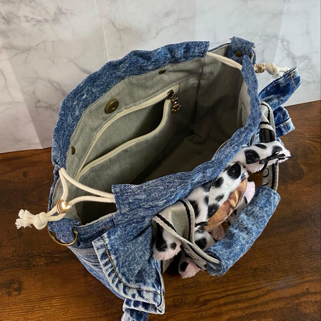 c*o様 コヤンイサムチョン デニムリメイク【フリルバッグ】トートバッグ ハンド