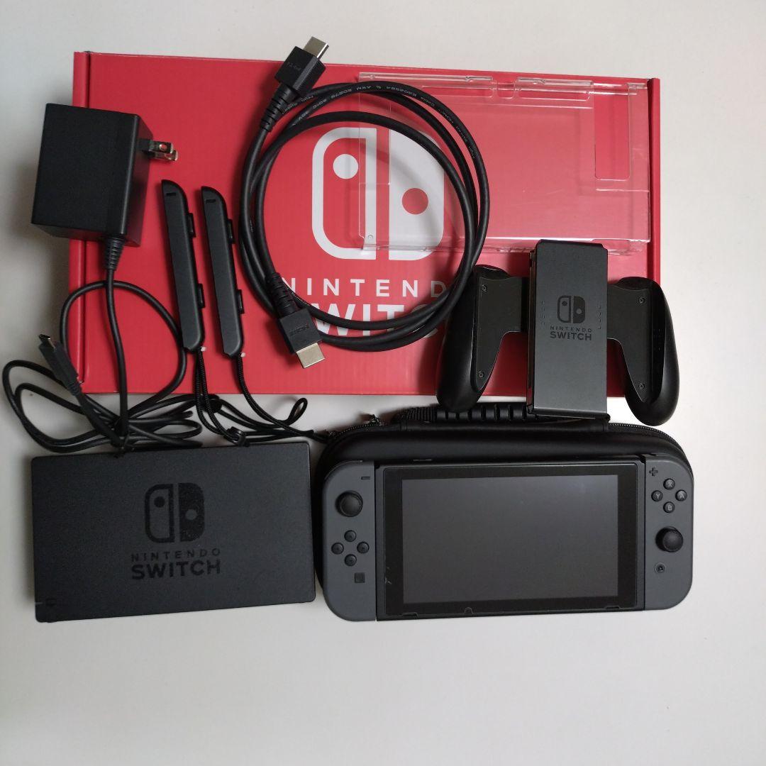 Nintendo Switch 本体 グレー 付属品あり 収納ケース付き