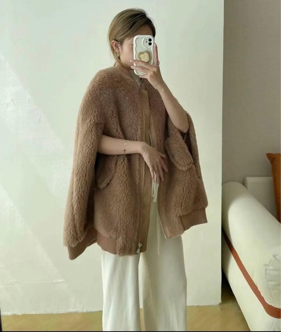 新品未使用 ベアポンチョブルゾン テディケープ ライトブラウン