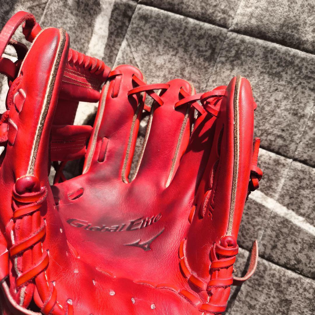 Mizuno Global Elite 硬式グローブ レッド