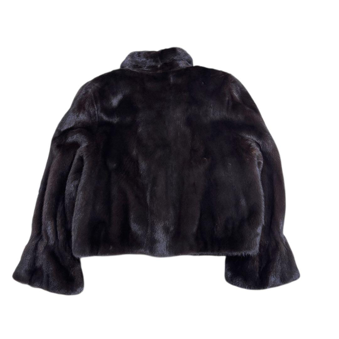 上質 サガミンクロイヤル クロップドショートコート レディース リアルファー