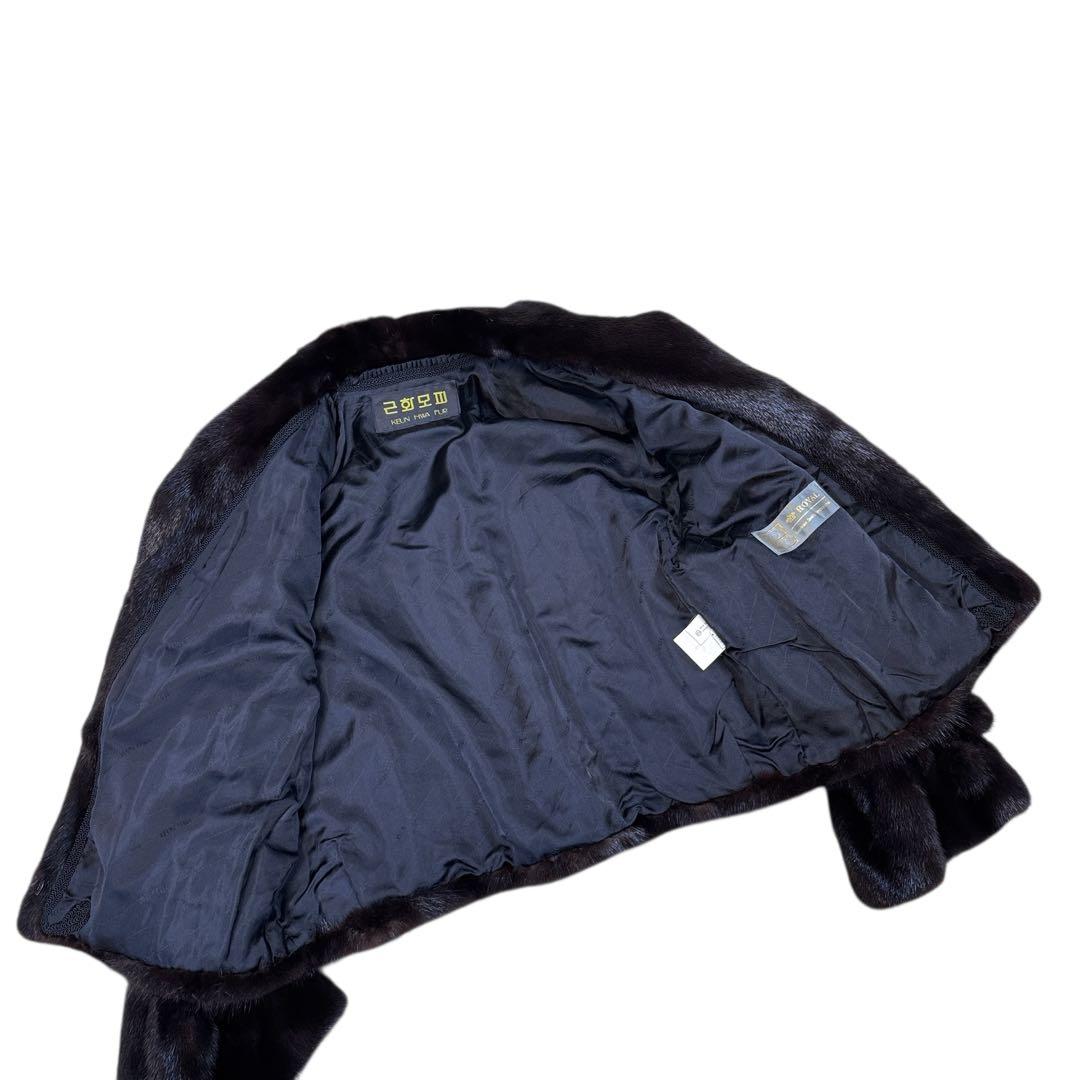 上質 サガミンクロイヤル クロップドショートコート レディース リアルファー