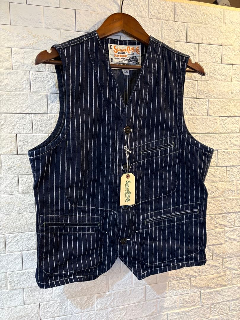 Sugar Cane ウォバッシュデニムベスト サイズ38美品 送料込み！