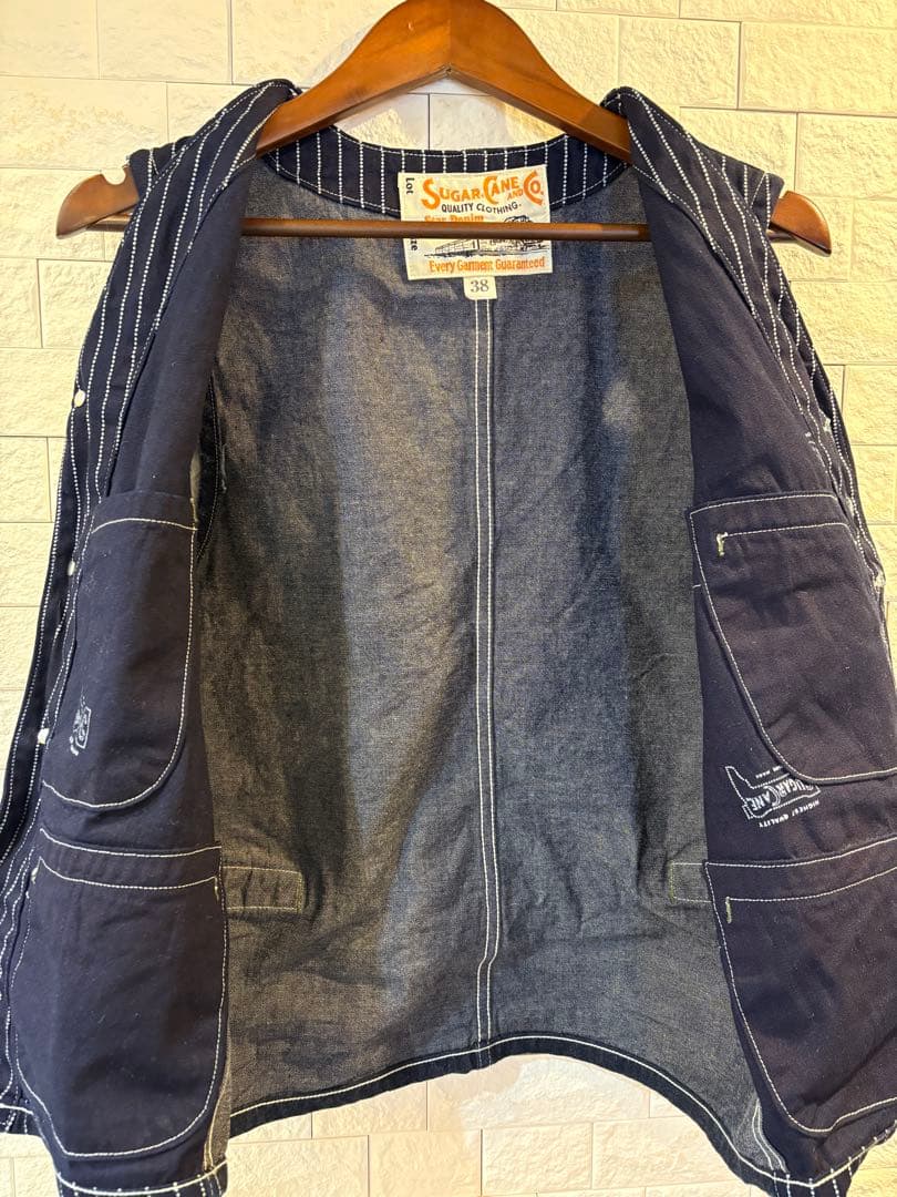 Sugar Cane ウォバッシュデニムベスト サイズ38美品 送料込み！