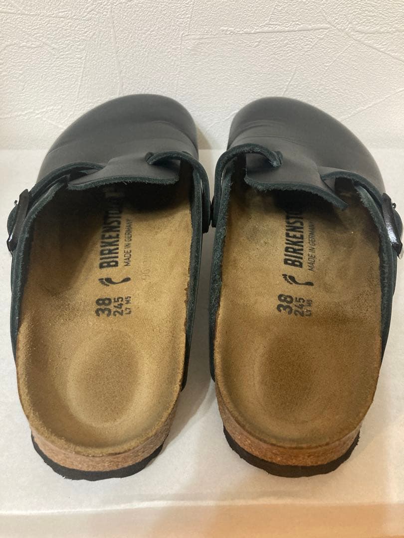 BIRKENSTOCK ボストン レザー　ブラック　　38(24.5cm)