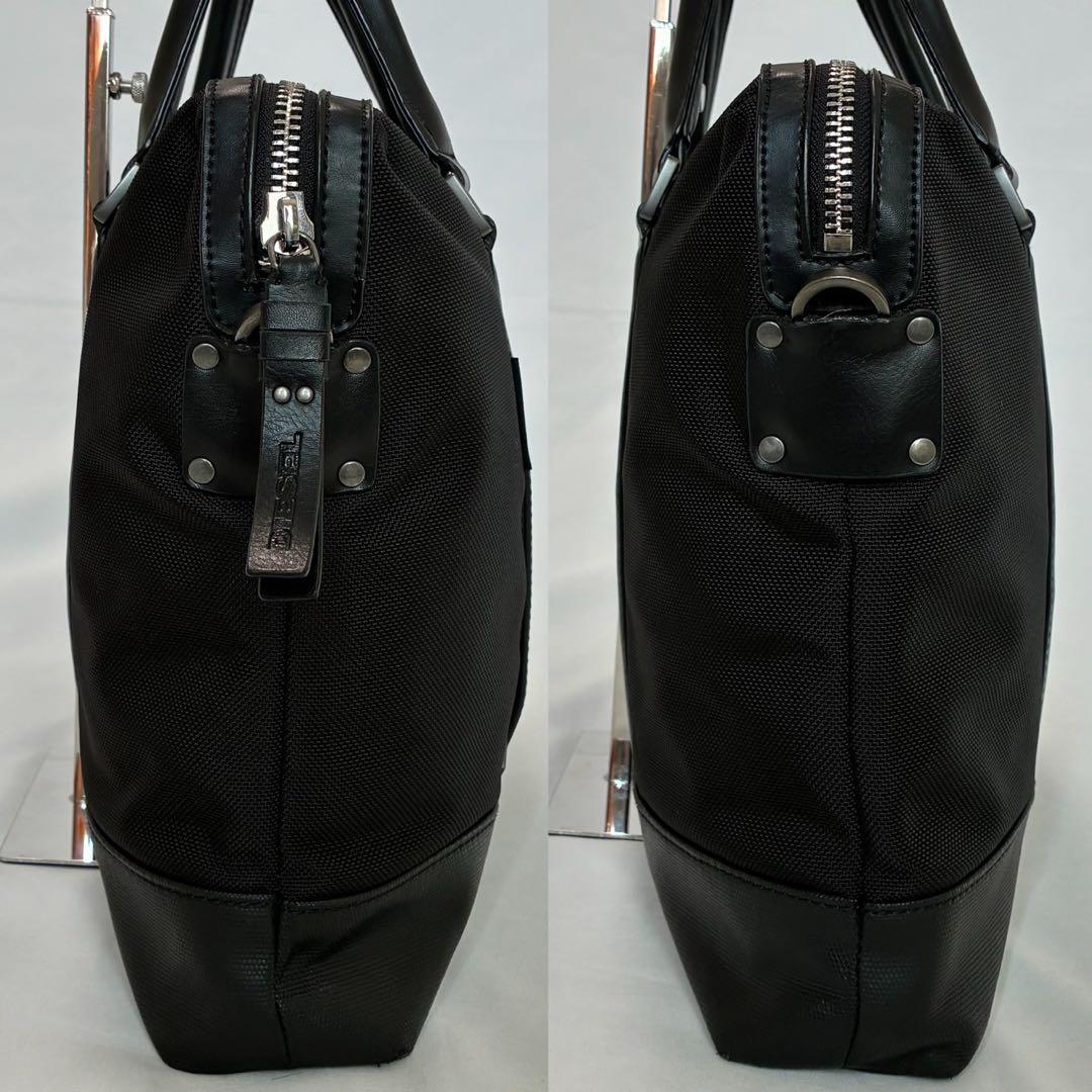 【極美品】ディーゼル ファブリック 2way ビジネスバッグ パネルロゴ A4可
