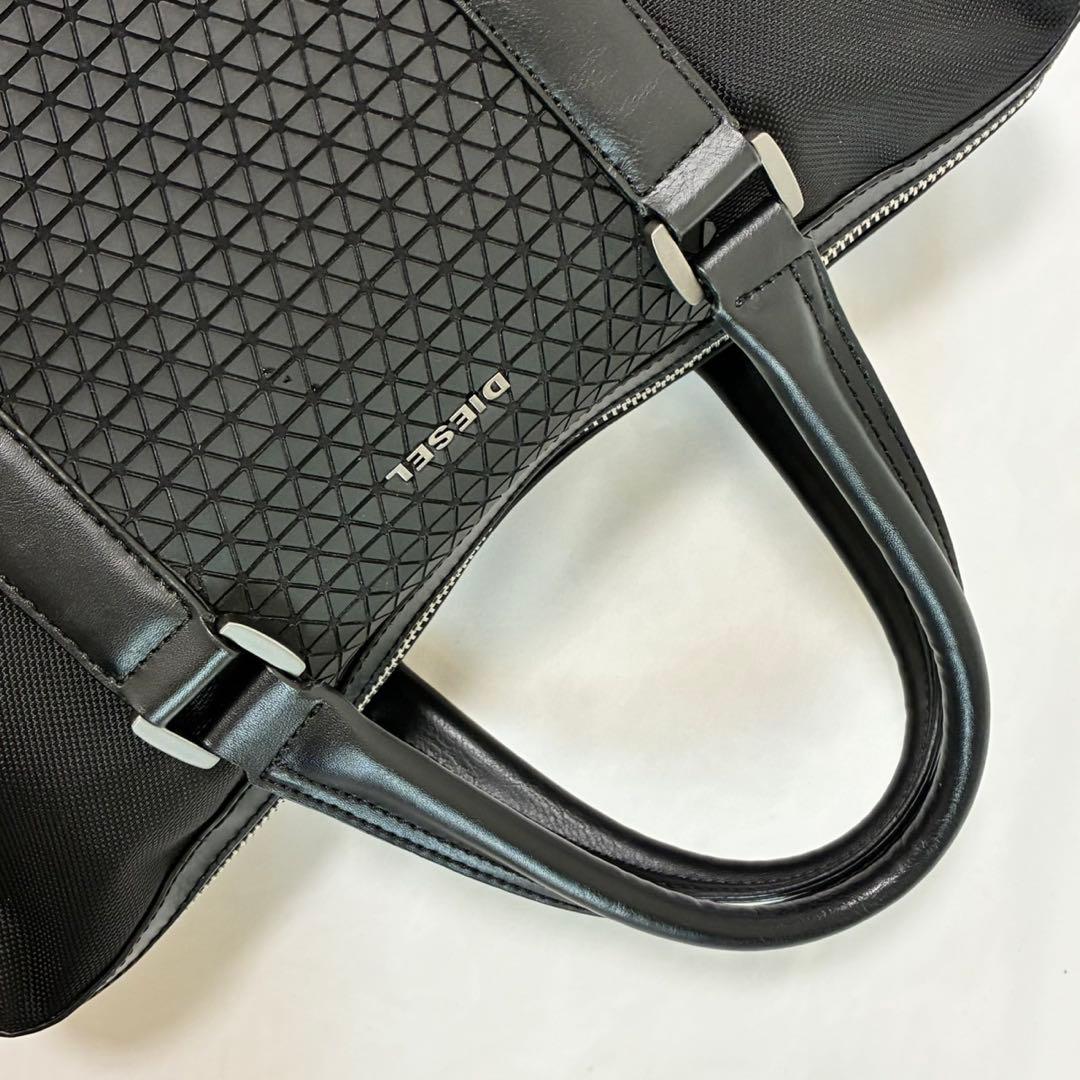 【極美品】ディーゼル ファブリック 2way ビジネスバッグ パネルロゴ A4可