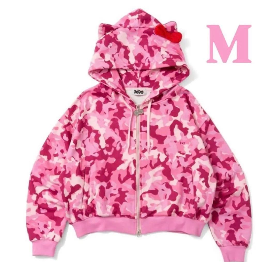 9090 HELLO KITTY 90 Zip Hoodie pink キティ