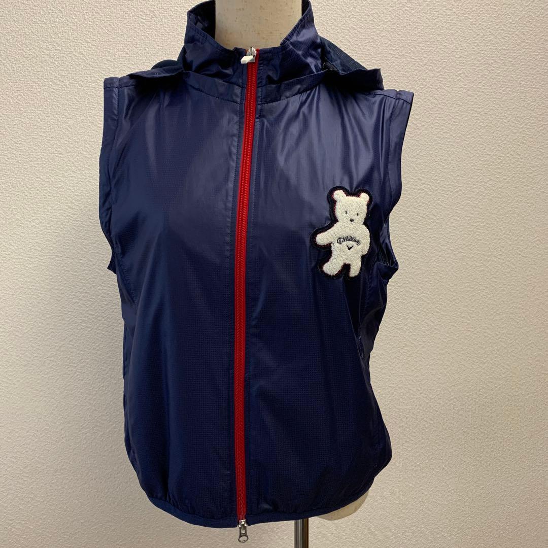 Callaway キャロウェイ　2wayクマ刺繍付ネイビーブルゾン　 LLサイズ