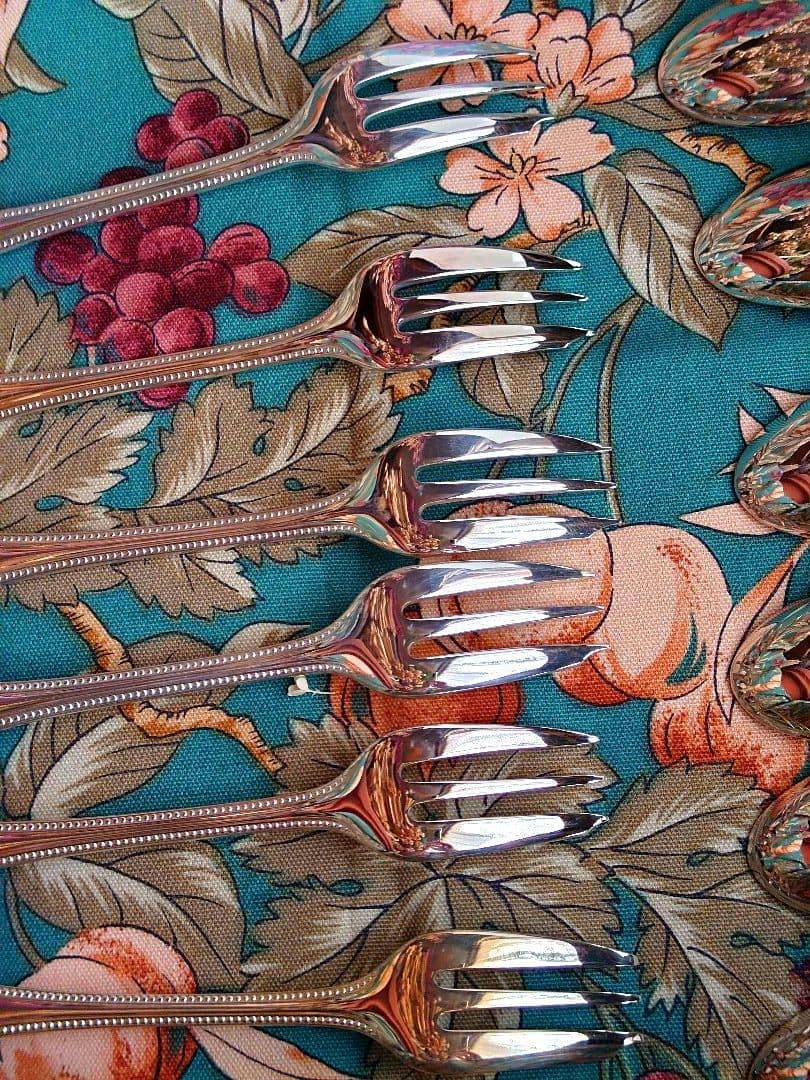 クリストフル パール コーヒースプーン6本 ケーキフォーク6本 合計12点