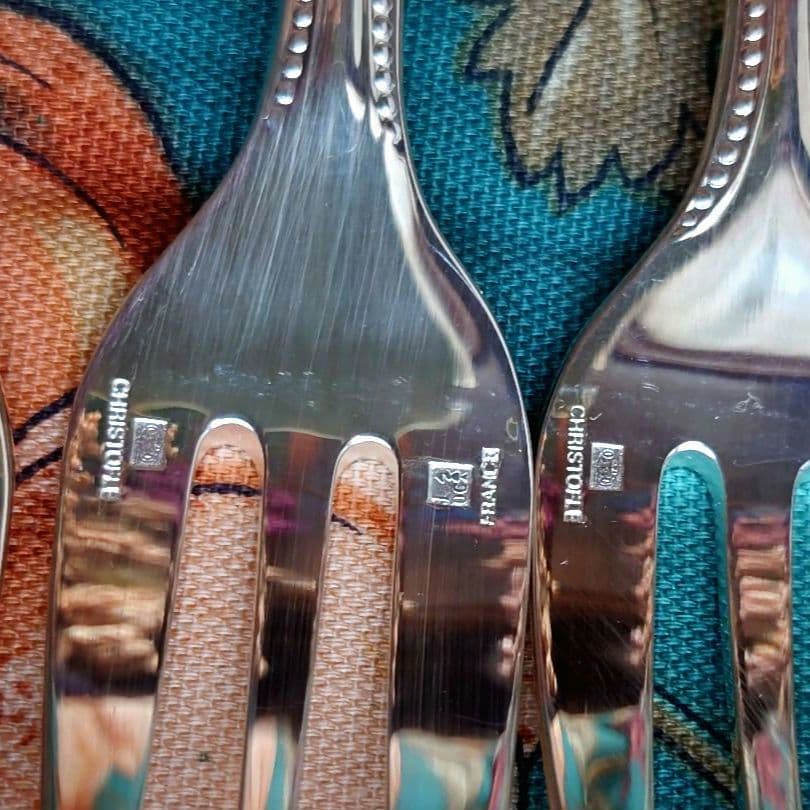 クリストフル パール コーヒースプーン6本 ケーキフォーク6本 合計12点