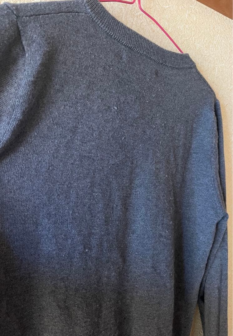 ひよこ PLAY グレー カーディガン ハート刺繍