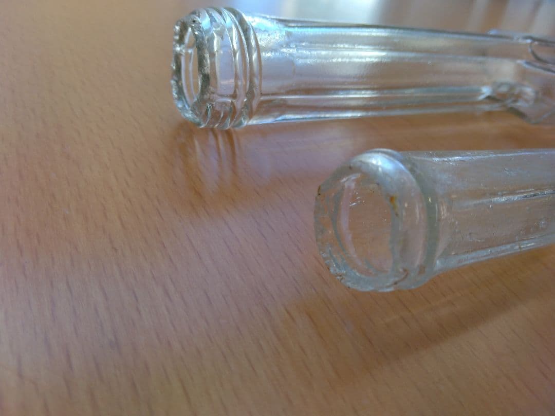 ル*カ様 レトロ瓶☆ピストル型金平糖瓶大小3個セット・昭和レトロ・菓子玩具瓶・コ