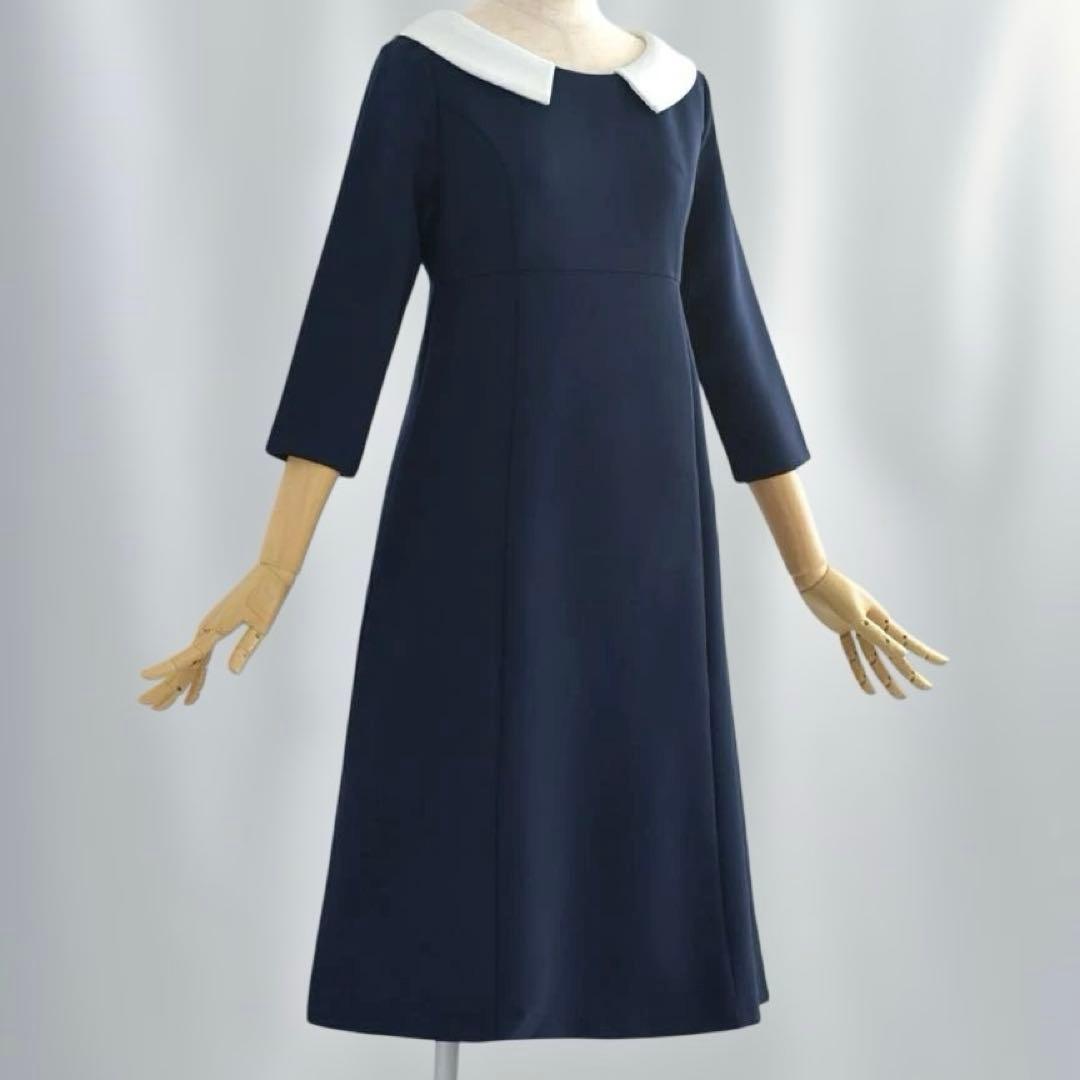 【新品】REGINA RISURRE 2way Aライン 白襟ワンピース タグ付