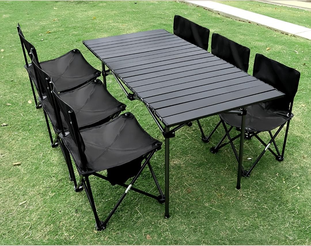 Hxuolue屋外用ピクニックテーブルと椅子のセット、超軽量、折りたたみ式、組み