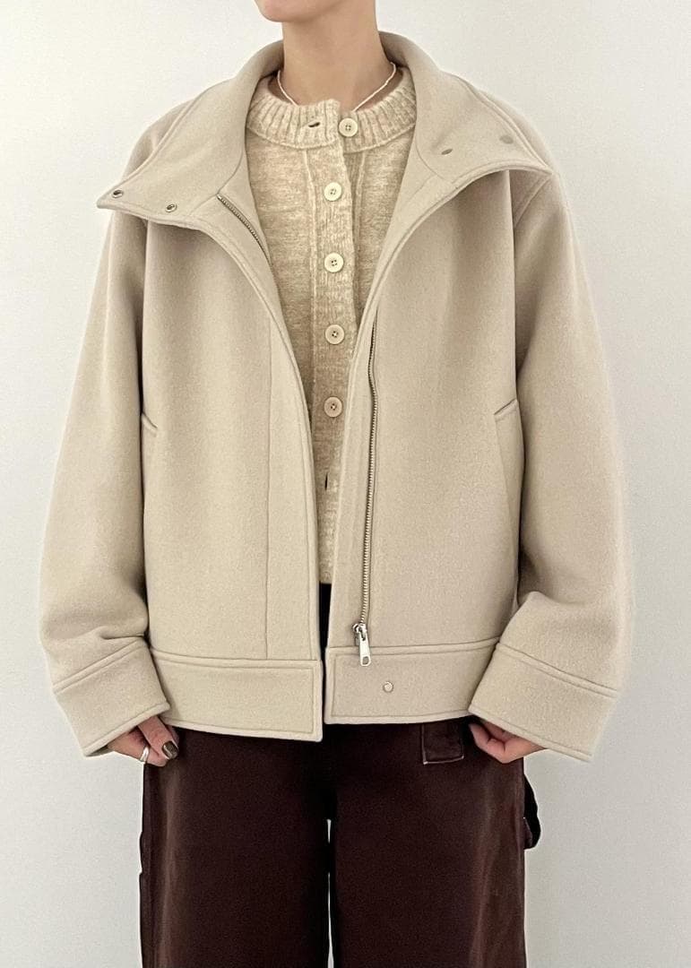 完売品 ADAM ET ROPE FEMME Super120'sウールブルゾン