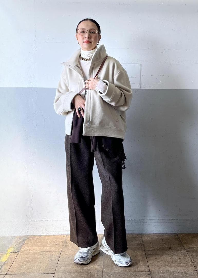 完売品 ADAM ET ROPE FEMME Super120'sウールブルゾン