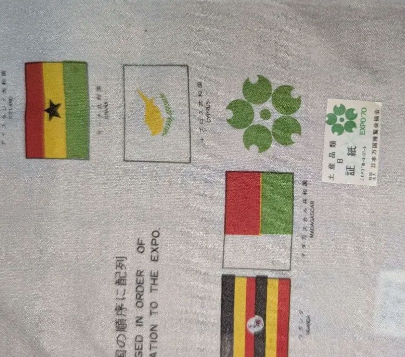 【匿名配送】超貴重！'70大阪万博 スカーフ 証紙付き　レア印刷ズレ