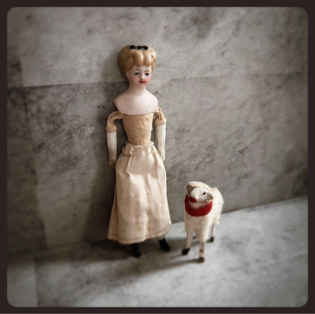 希少アンティーク　 ブラックリボンのパリアンドール ビスクドール