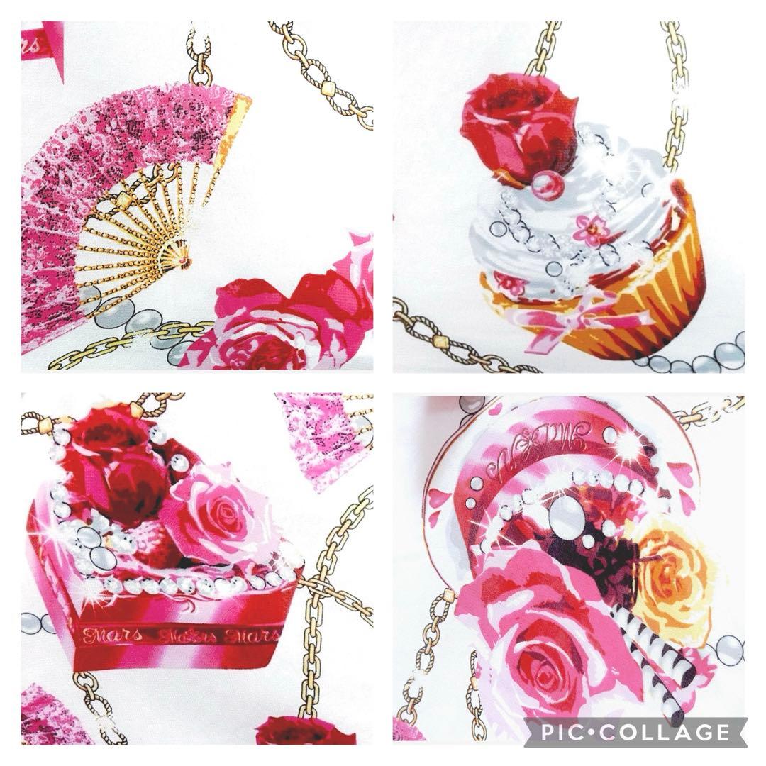 MARS♡タグ付き♡ローズケーキ柄キャミトップス♡柄の配置厳選♡白×ピンク