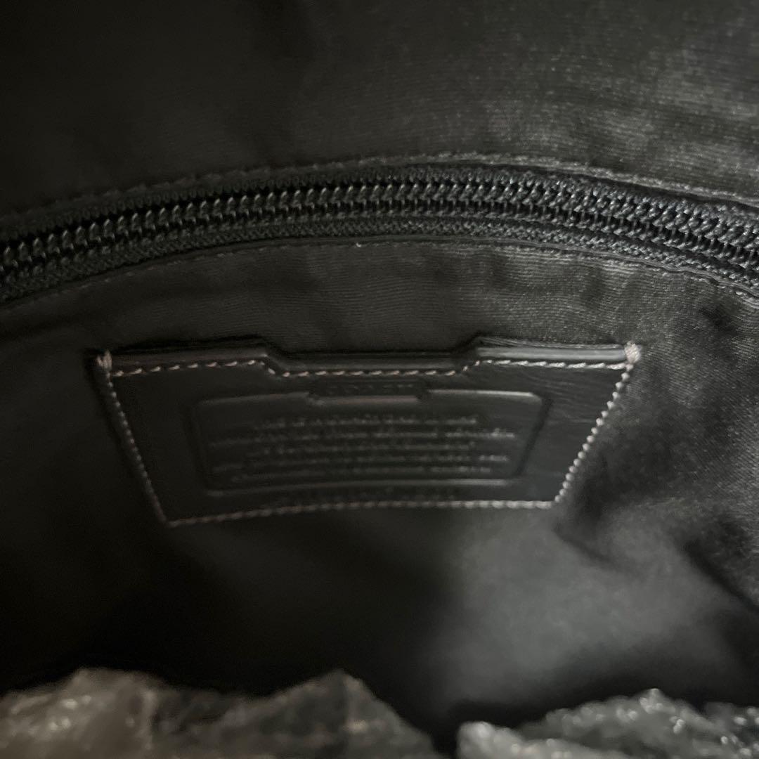 美品COACH ブラックレザーボストンバッグ 旅行ドックタグ付コーチ