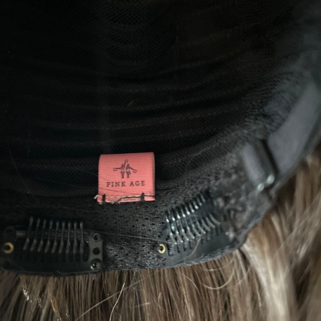 ピンクエイジ　手植えフルウィッグ　グラデーションチョコブラウン