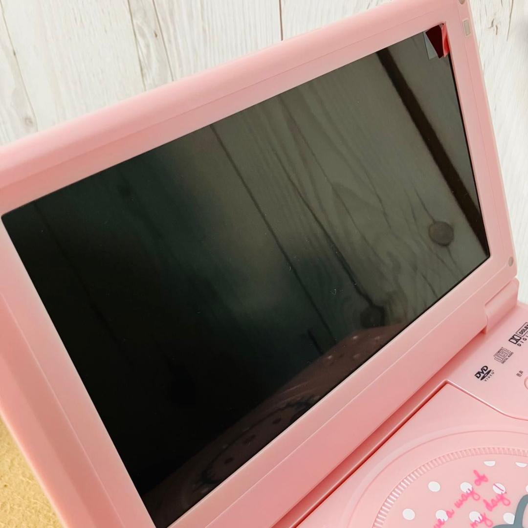 希少 ハローキティ 8.5インチ ポータブル DVDプレーヤー 車載ケーブル付き