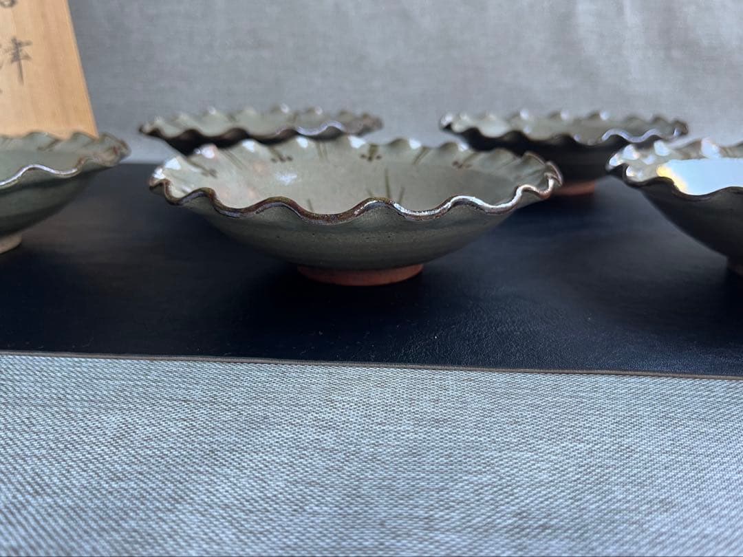 三玄窯 中里重利　絵唐津　銘々皿　輪花皿　5枚