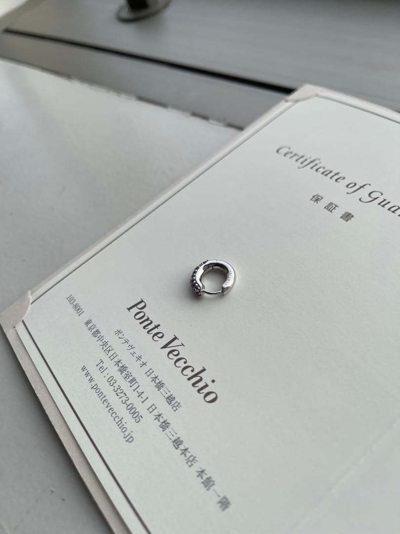 ポンテヴェキオ　ピアス　ダイヤ　フープピアス　片耳