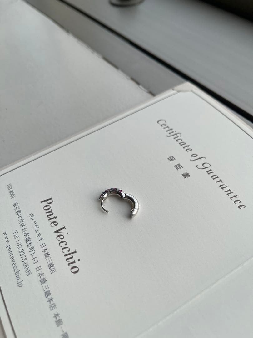 ポンテヴェキオ　ピアス　ダイヤ　フープピアス　片耳