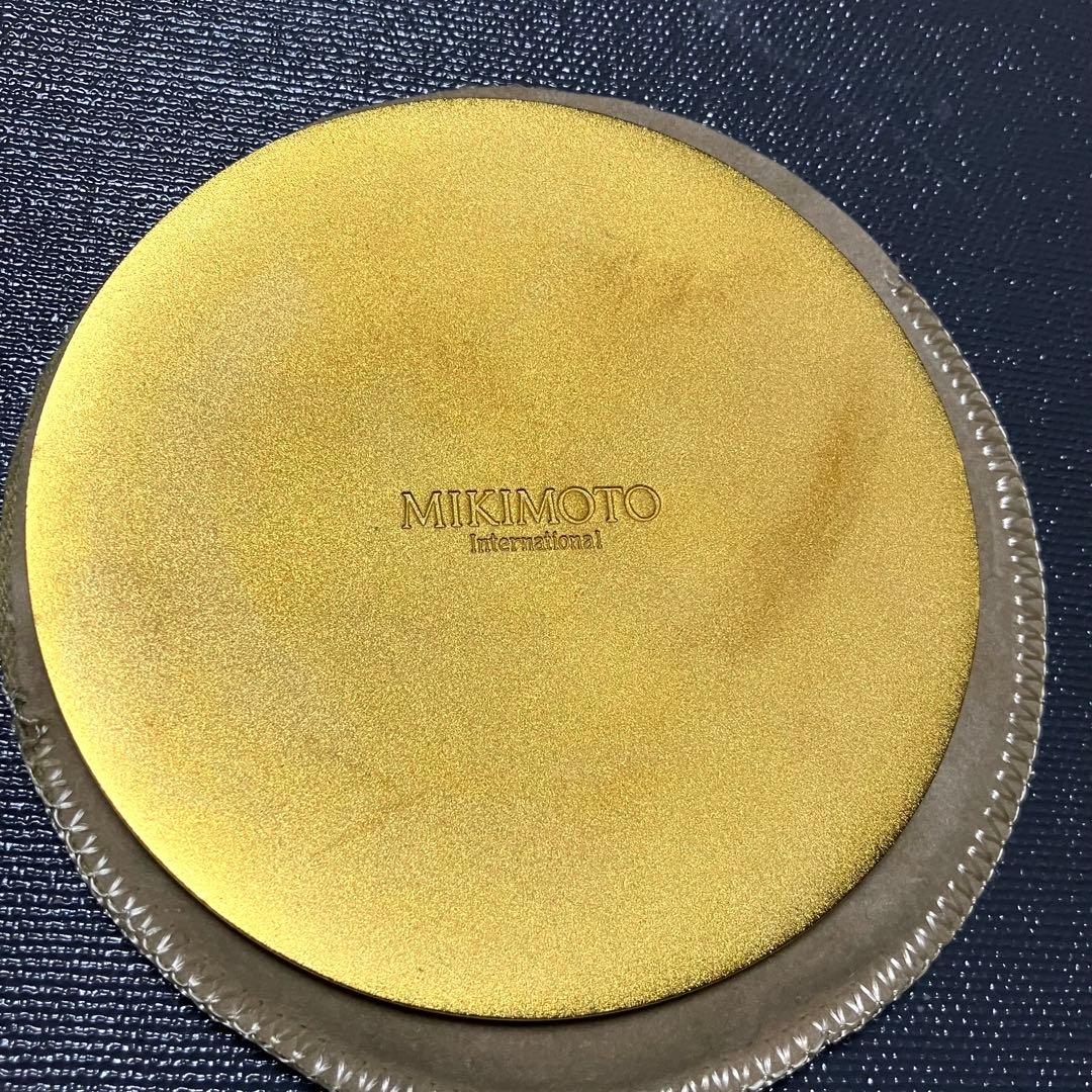 ミキモト MIKIMOTO 真珠付き 鏡 ミラー ベージュ