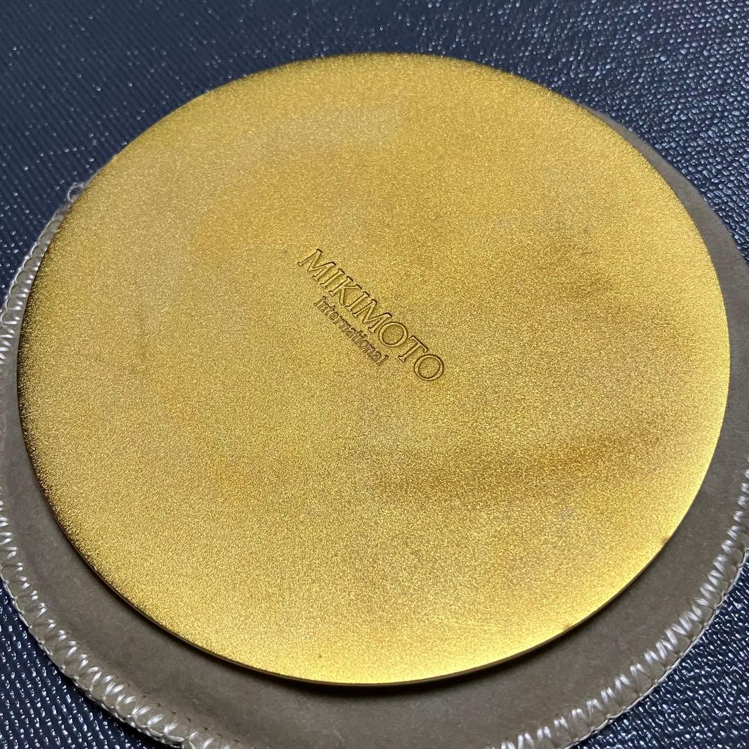ミキモト MIKIMOTO 真珠付き 鏡 ミラー ベージュ