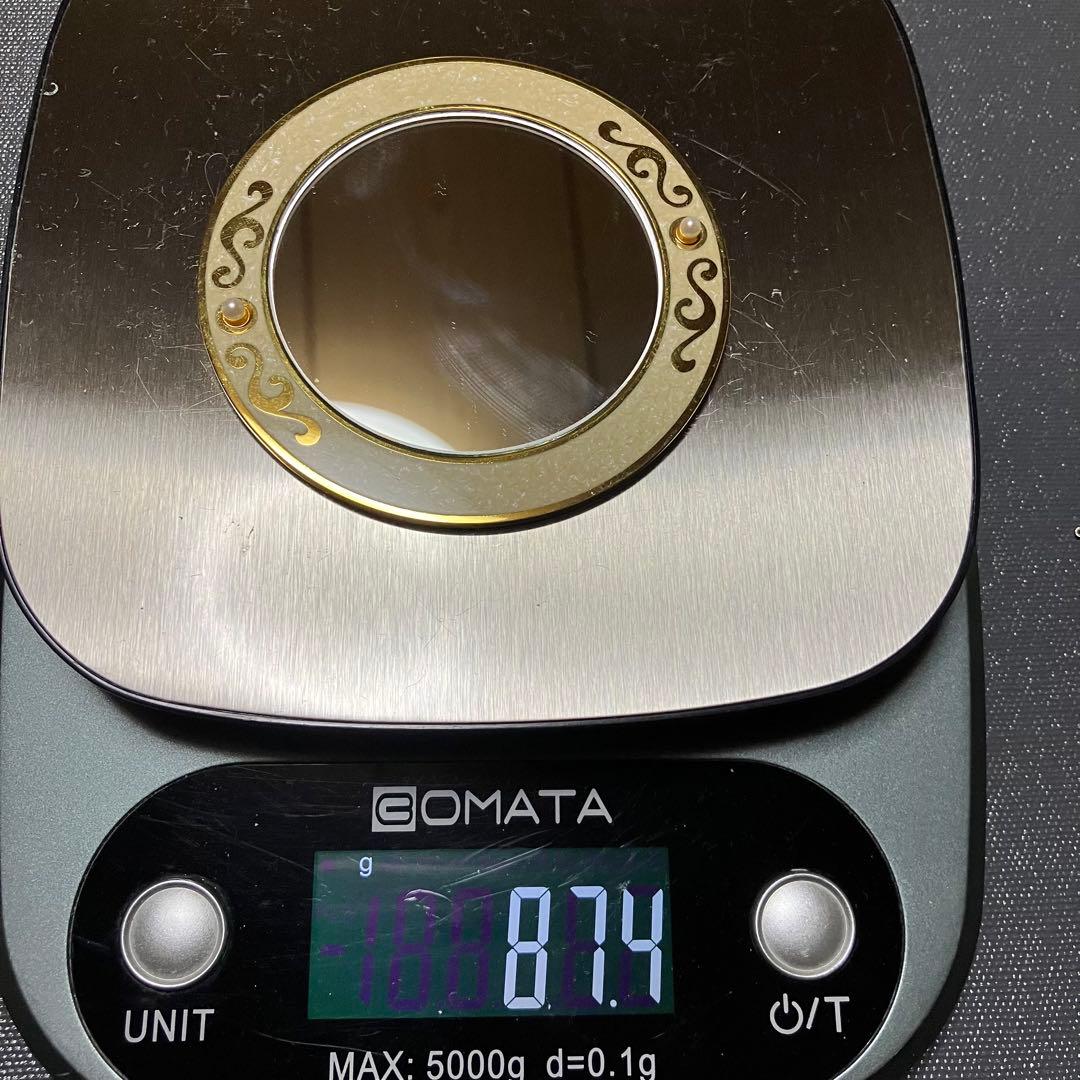 ミキモト MIKIMOTO 真珠付き 鏡 ミラー ベージュ