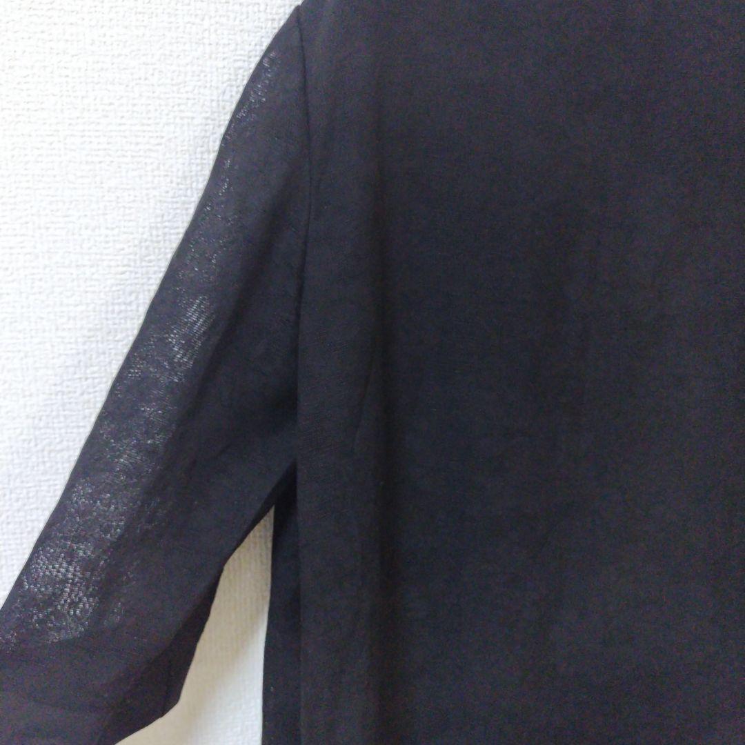 2.08 ランバン 七部袖 ロング ワンピース 透け感 高級感 フォーマル