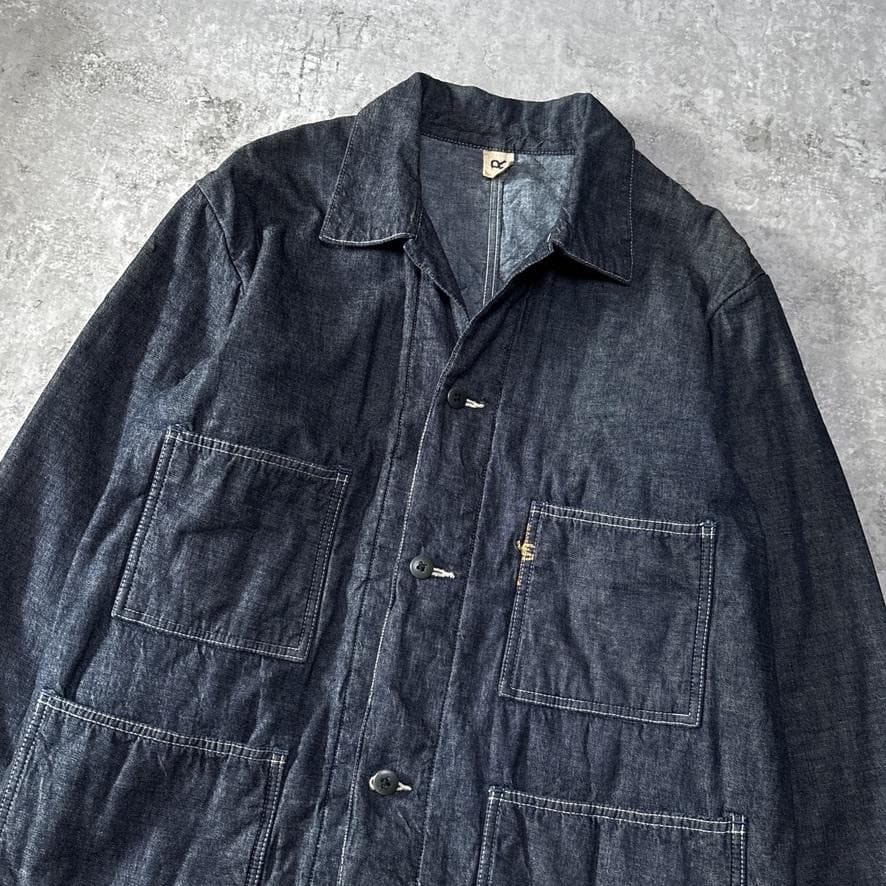 45R 908 中綿 カバーオール デニム ジャケット インディゴ 4 XL
