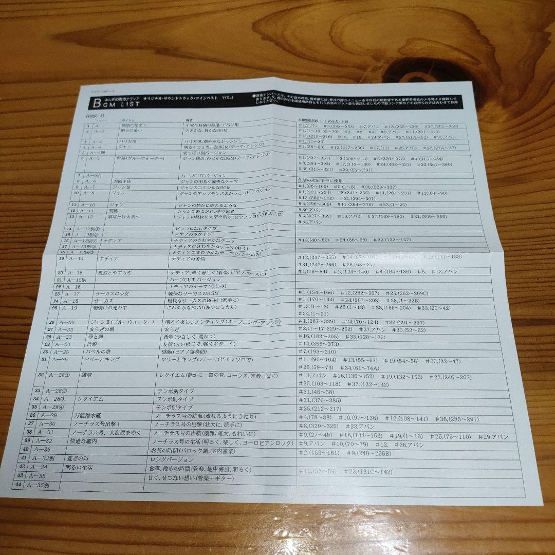 「ふしぎの海のナディア」ヴォーカル・ツインベスト＋ツインベストNo.1•No.2