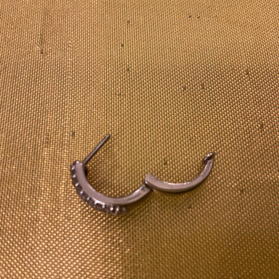 鑑別書 刻印 片方 天然ダイヤモンド0.25ct ダイヤフープピアス プラチナ