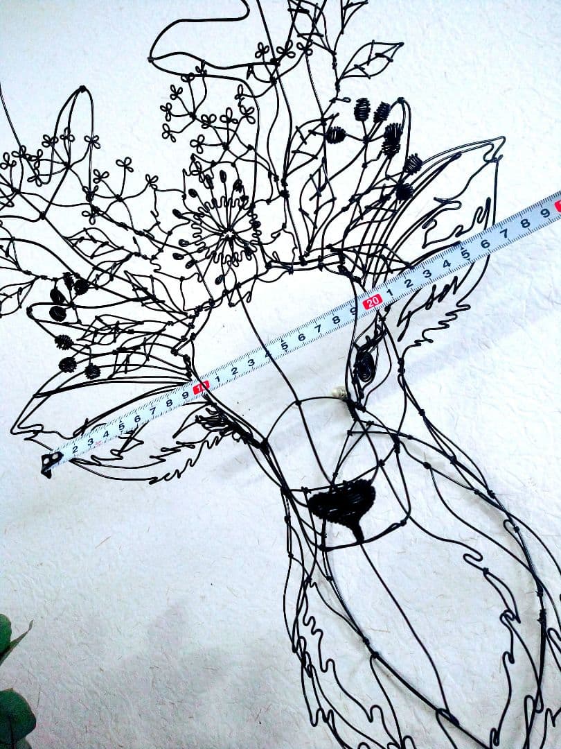 雄鹿　フラワーアート　立体　ワイヤークラフト
