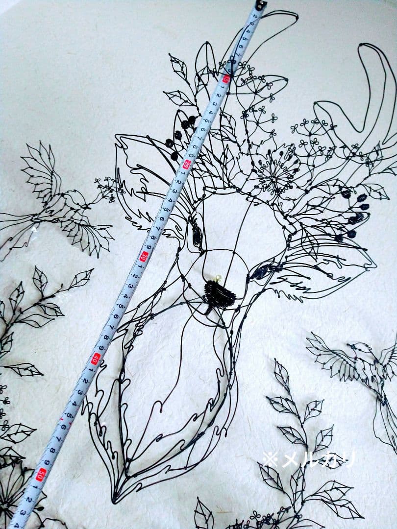 雄鹿　フラワーアート　立体　ワイヤークラフト