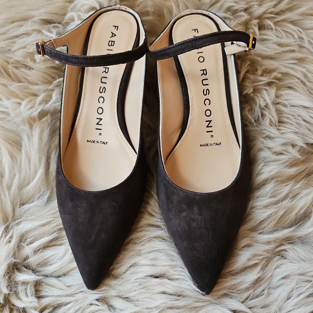 新品未使用 FABIO RUSCONI ミュール ブラウン23.5cm