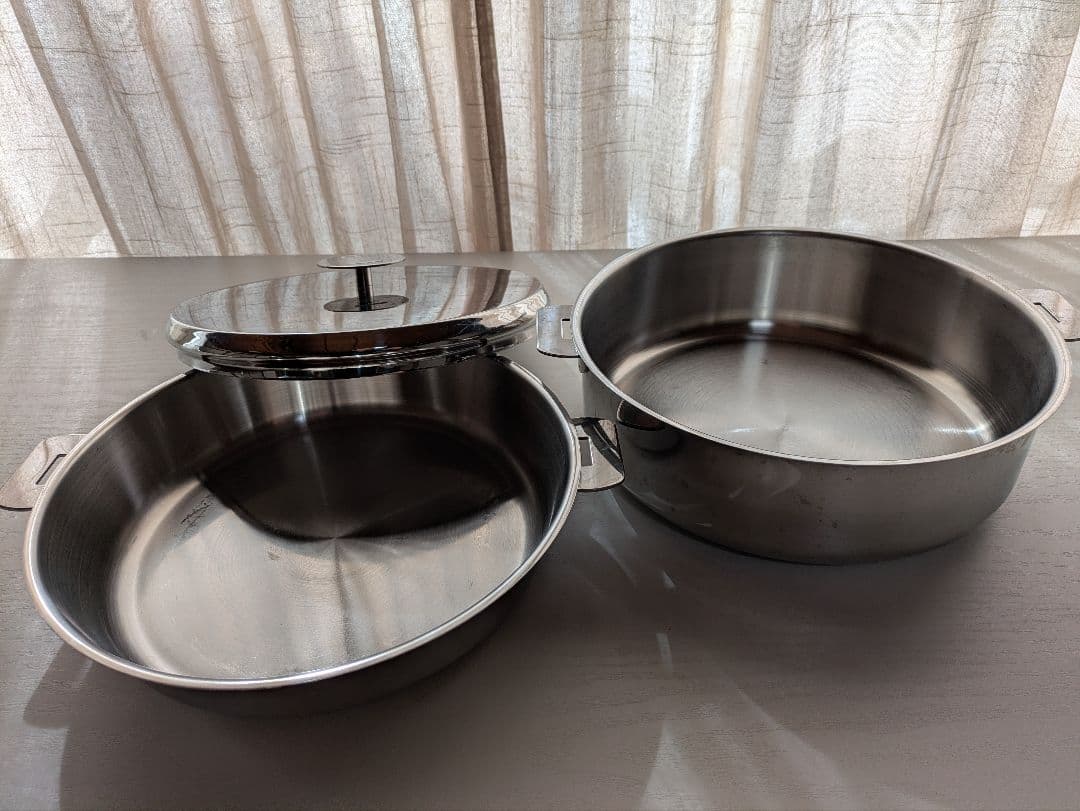 CRISTEL クリステル ステンレス両手鍋 26cm 深型/浅型　2個セット