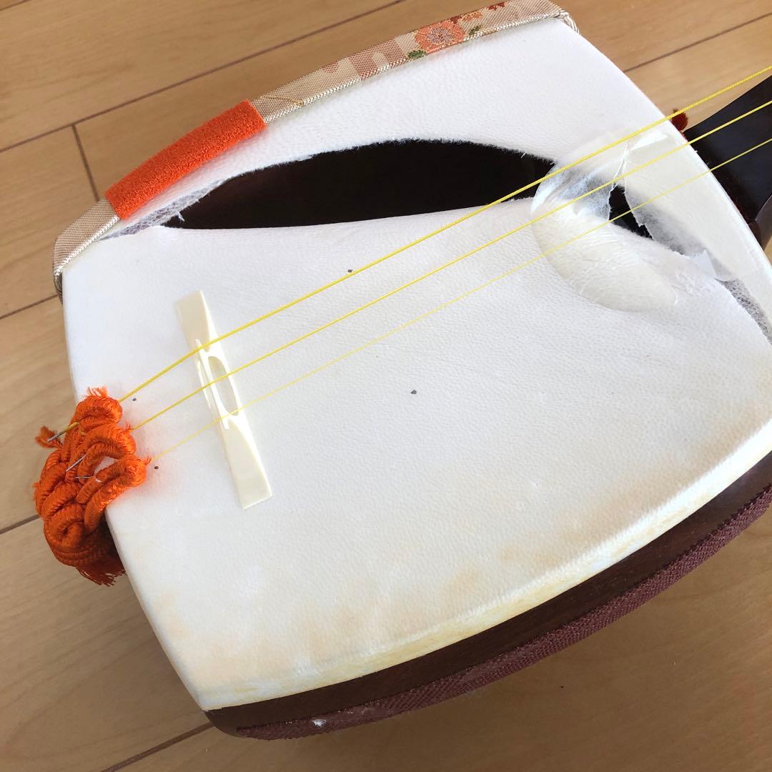 三味線 和楽器 弦楽器 ハード.ソフトケース.バチ他フルセット付き